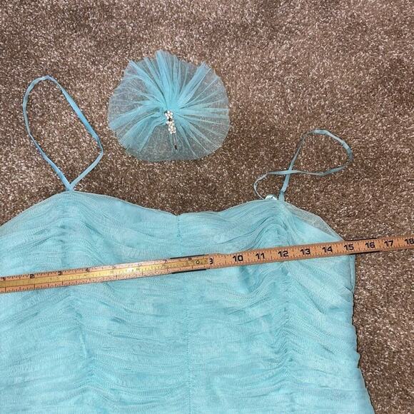 Pearl Georgina Chapman Mint Blue Prom Dress Evening Gown Formal sweetheart SZ 12 - Picture 9 of 11